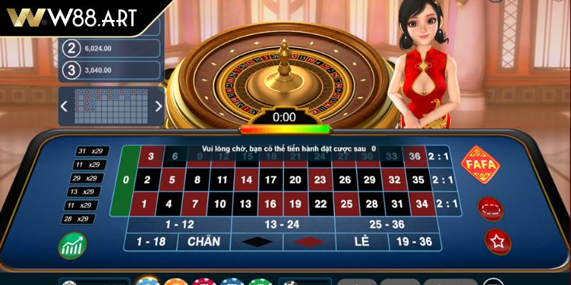 Cược Roulette W88 ngoài bàn